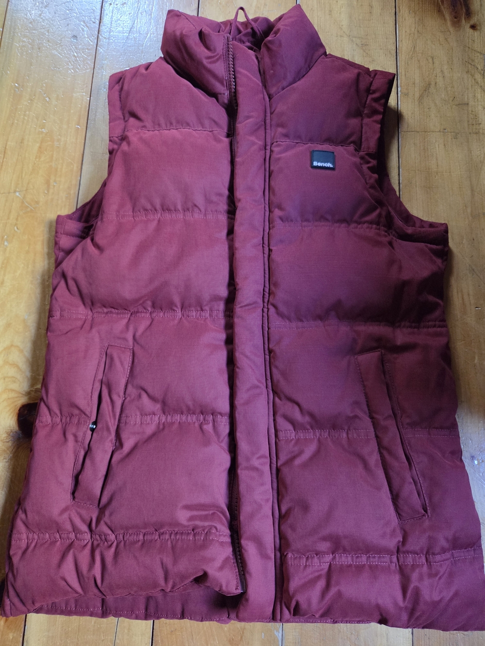 Bench Quilted Puffer Vest in Dark Red/Orange